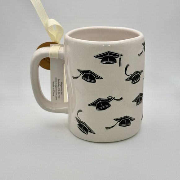 CONGRATS GRAD coffee mug with adorned graduation cap pattern by Rae Dunn - Picture 3 of 6